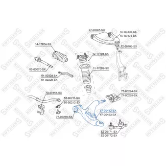 Bras de liaison, suspension de roue avant gauche STELLOX [57-00432-SX]