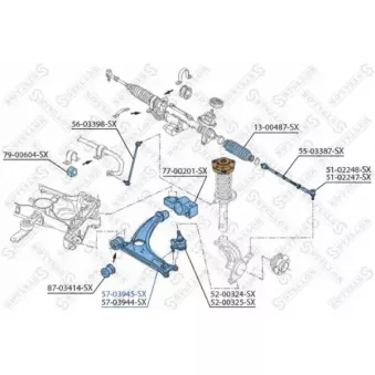 Bras de liaison, suspension de roue avant gauche STELLOX [57-03945-SX]