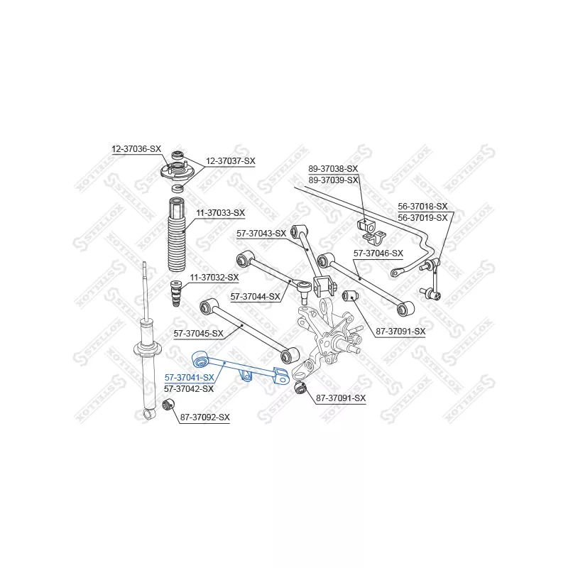 Biellette de barre stabilisatrice arrière gauche STELLOX 57-37041-SX - Visuel 1