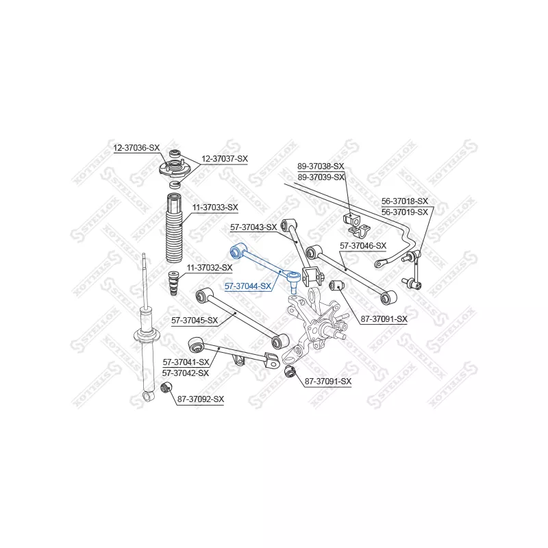 Triangle ou bras de suspension (train arrière) STELLOX 57-37044-SX - Visuel 1