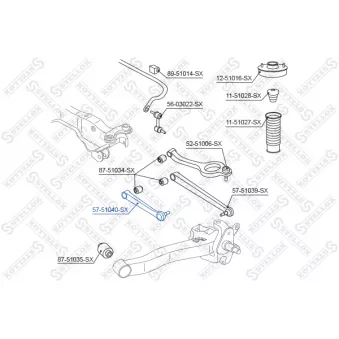 Bras de liaison, suspension de roue avant droit STELLOX [57-51040-SX]