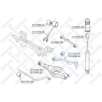 Bras de liaison, suspension de roue arrière gauche STELLOX [57-51079-SX]