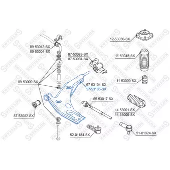 STELLOX 57-53105-SX - Bras de liaison, suspension de roue avant gauche