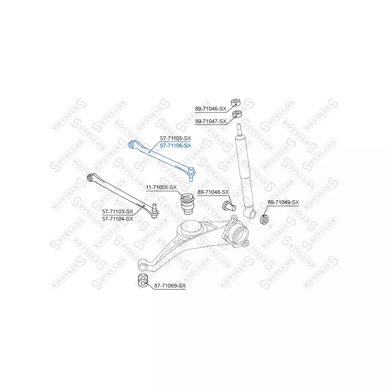 Triangle ou bras de suspension (train arrière) STELLOX 57-71106-SX - Visuel 1