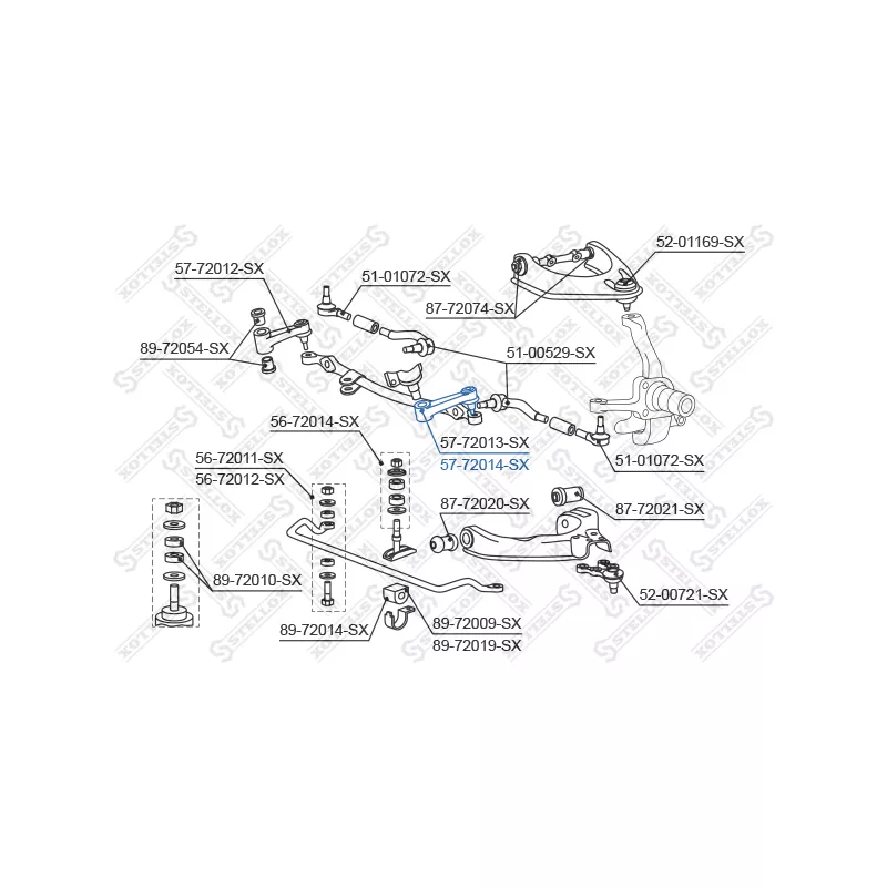 Levier intermédiaire de direction avant STELLOX 57-72014-SX - Visuel 1
