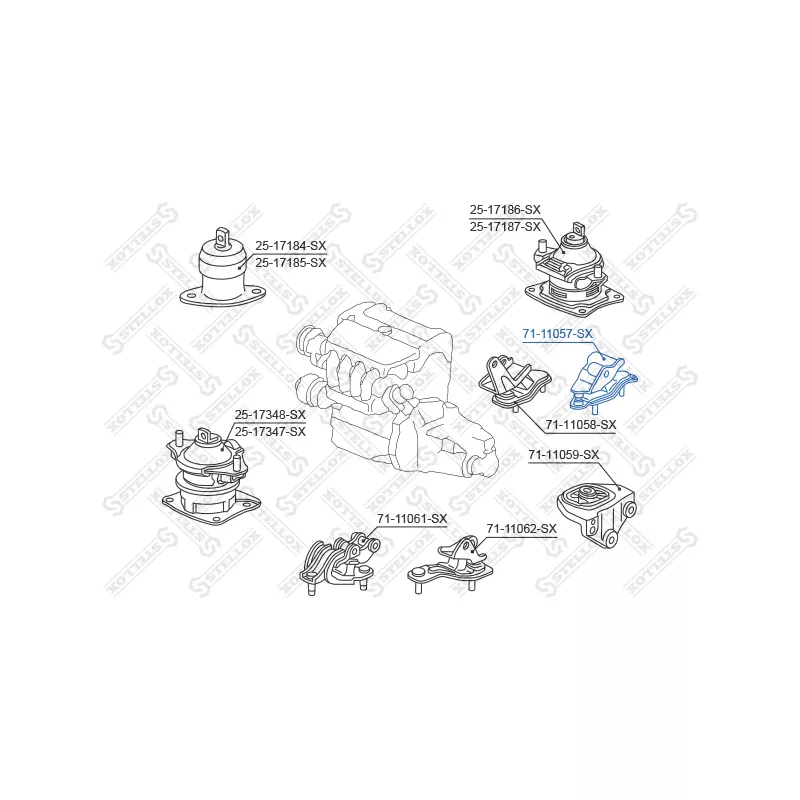 Suspension, support de boîte automatique STELLOX 71-11057-SX - Visuel 1