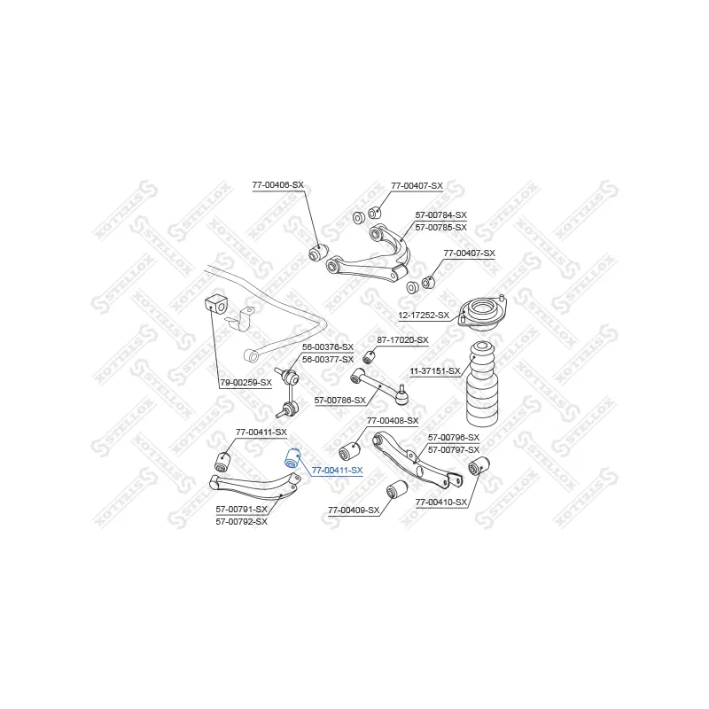 Suspension, bras de liaison arrière STELLOX 77-00411-SX - Visuel 1