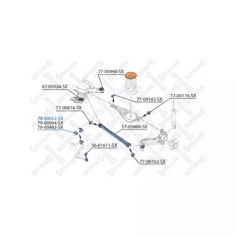 Suspension, stabilisateur arrière STELLOX 79-00053-SX - Visuel 1
