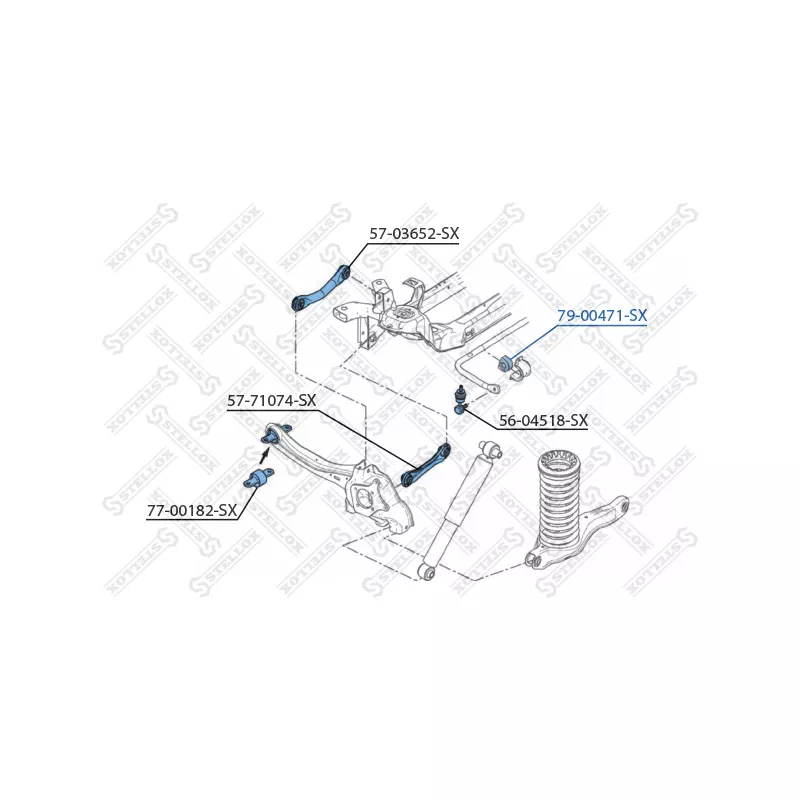 Suspension, stabilisateur arrière STELLOX 79-00471-SX - Visuel 1