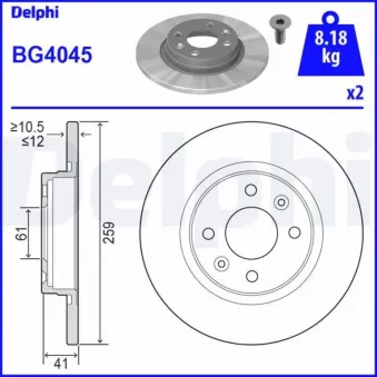 Jeu de 2 disques de frein avant DELPHI [BG4045]