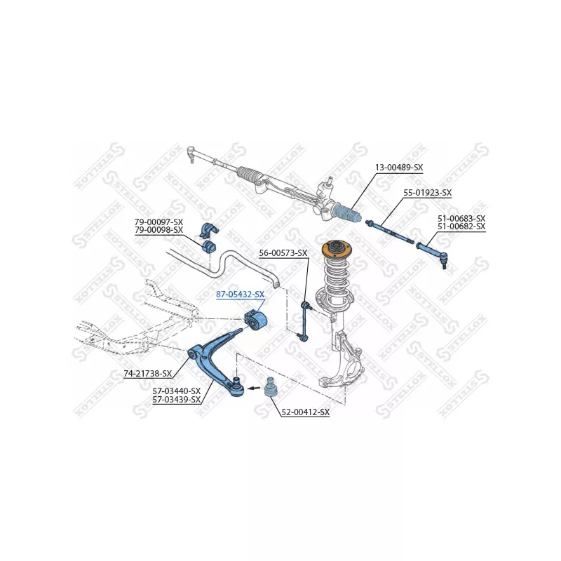 Suspension, bras de liaison avant gauche STELLOX 87-05432-SX - Visuel 1