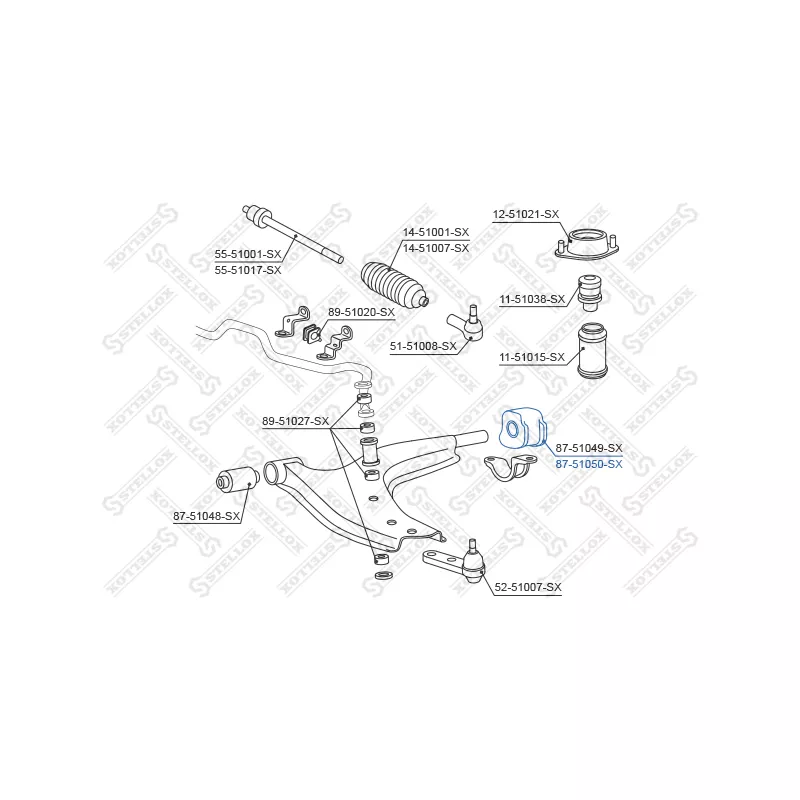 Suspension, bras de liaison arrière gauche STELLOX 87-51050-SX - Visuel 1