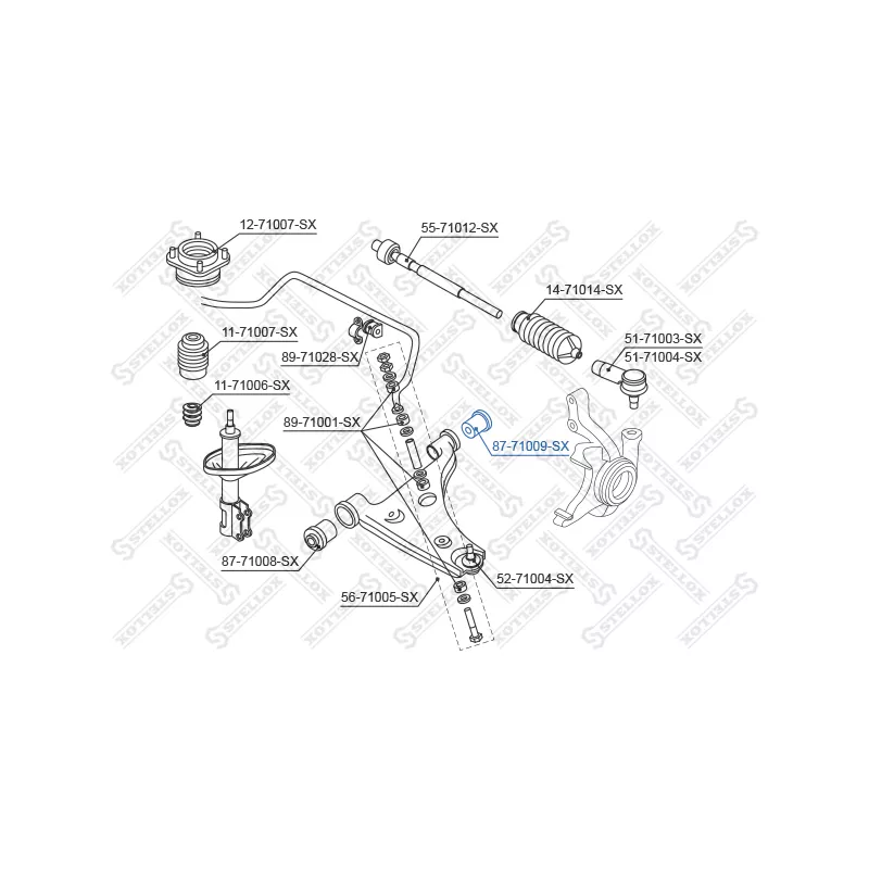 Silent bloc de suspension (train avant) STELLOX 87-71009-SX - Visuel 1