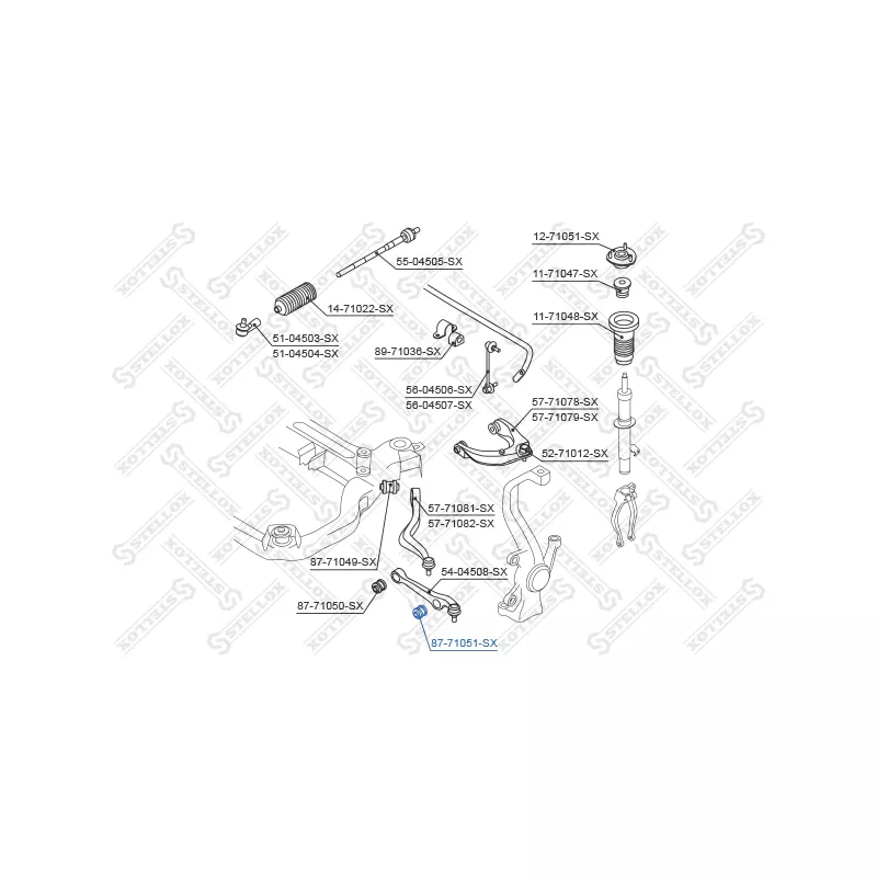 Suspension, bras de liaison avant STELLOX 87-71051-SX - Visuel 1