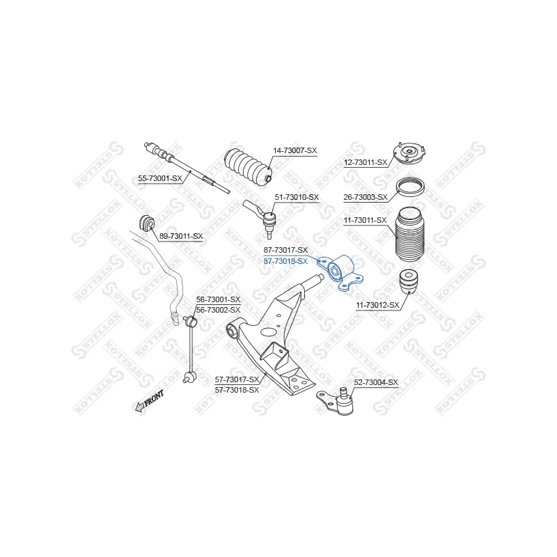 Suspension, bras de liaison avant droit STELLOX 87-73018-SX - Visuel 1