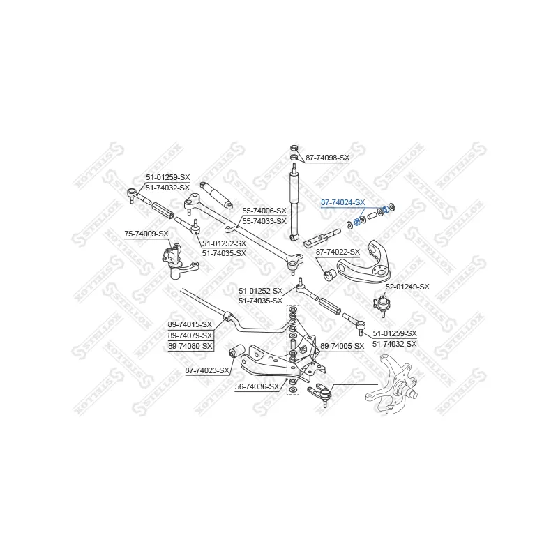 Silent bloc de suspension (train avant) STELLOX 87-74024-SX - Visuel 1