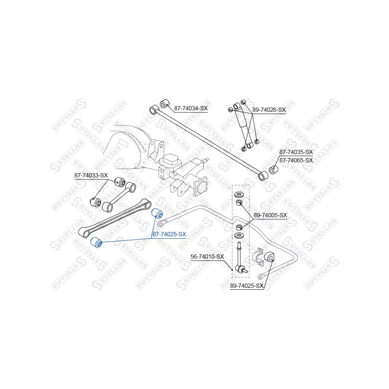 Silent bloc de suspension (train avant) STELLOX 87-74025-SX - Visuel 1