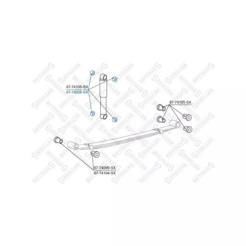 Silent bloc de suspension (train avant) STELLOX 87-74026-SX - Visuel 1