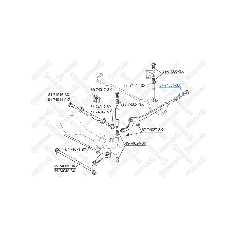 Silent bloc de suspension (train avant) STELLOX 87-74031-SX - Visuel 1