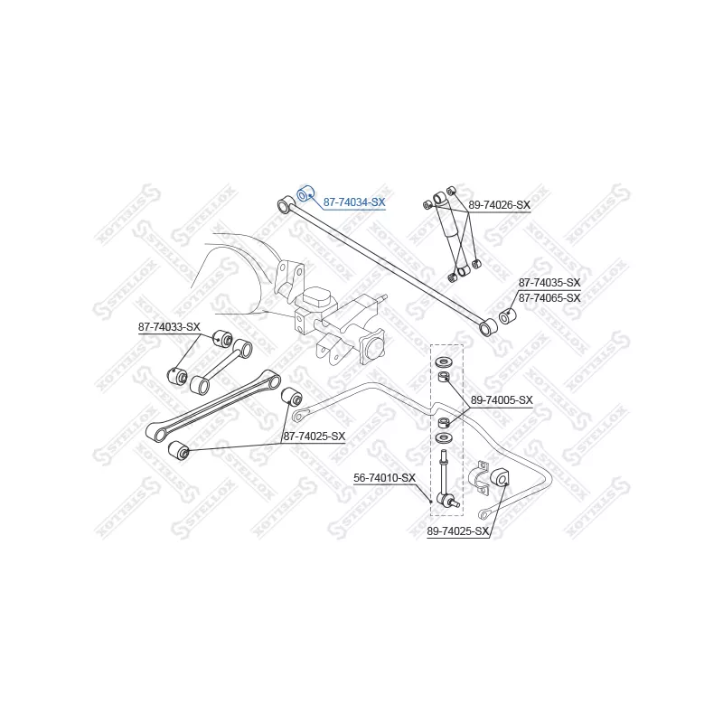 Silent bloc de suspension (train avant) STELLOX 87-74034-SX - Visuel 1