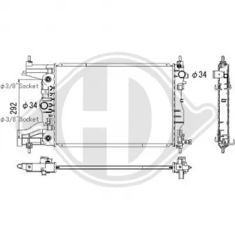 Radiateur, refroidissement du moteur DIEDERICHS [DCM3919]
