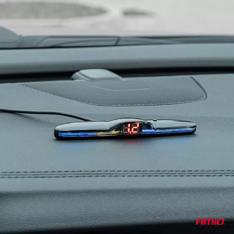 Ensemble de capteurs de stationnement capteurs de recul MAX LED 4 capteurs noirs - AMIO 02287 - Visuel 1