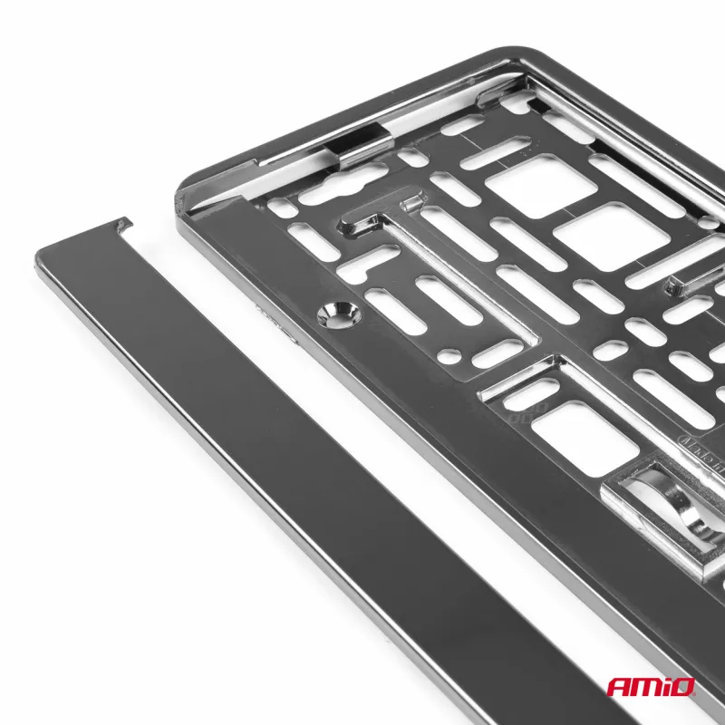 Cadre de plaque d'immatriculation métallisé graphite AMIO 03173 - Visuel 1