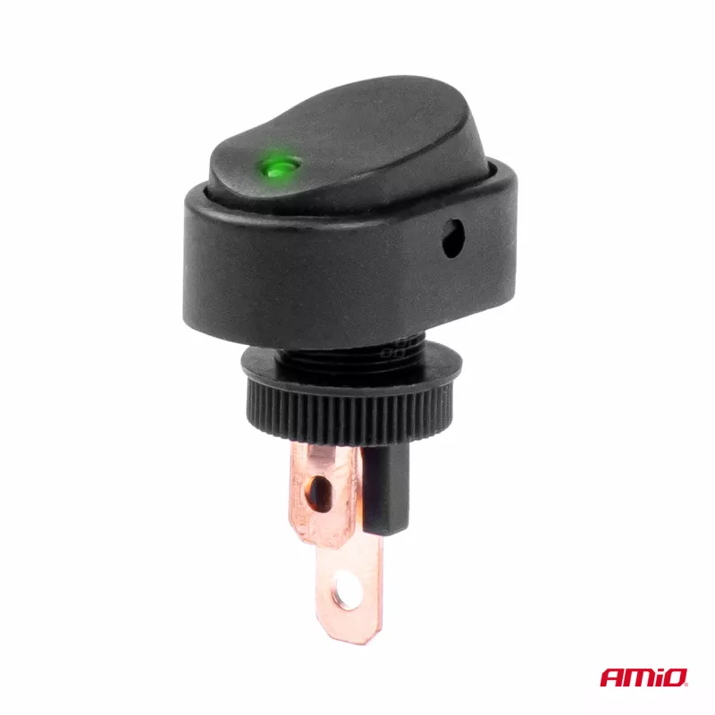 Interrupteur commutateur ellipse avec éclairage 12V 24V - AMIO 03087 - Visuel 1