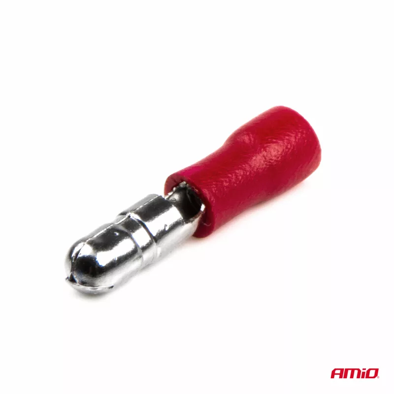 Connecteurs isolés mâles ronds cylindriques 4mm 0,5-1,5mm2 10A 10 pcs AMIO 03071 - Visuel 1