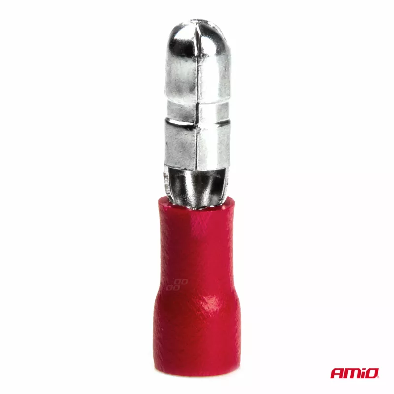Connecteurs isolés mâles ronds cylindriques 4mm 0,5-1,5mm2 10A 10 pcs AMIO 03071 - Visuel 2
