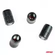 AMIO 03277 - Bouchons de valve en aluminium noir, lot de 4