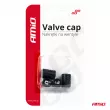 AMIO 03277 - Bouchons de valve en aluminium noir, lot de 4