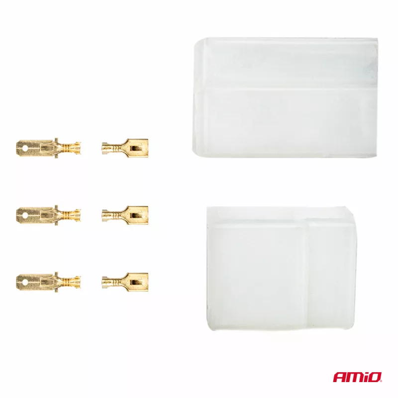 Prise fiche connecteur électrique 3 broches + connecteurs - AMIO 03513 - Visuel 2