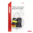AMIO 03519 - Connecteur étanche superseal 3 broches mâle -