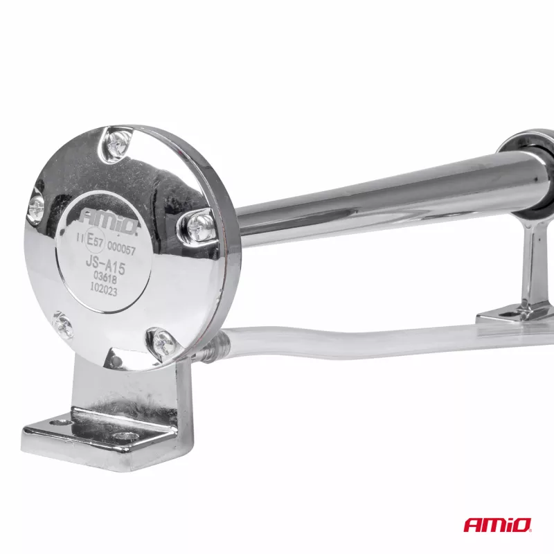 Klaxon signal sonore fanfare chrome 12V - AMIO 03618 - Visuel 1