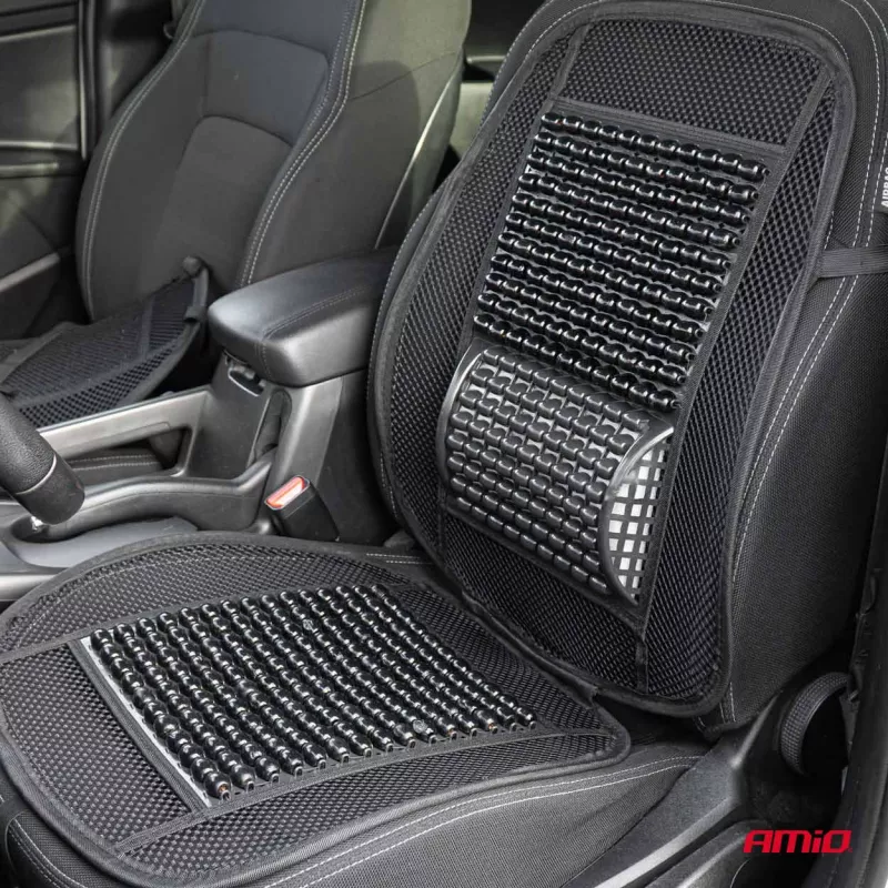 Tapis ventilé pour siège de voiture avec perles et support lombaire AMIO 03646 - Visuel 1