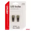 AMIO 03720 - Ampoules LED CANBUS T10e W5W 3x2055 SMD Blanc 12V 24V -