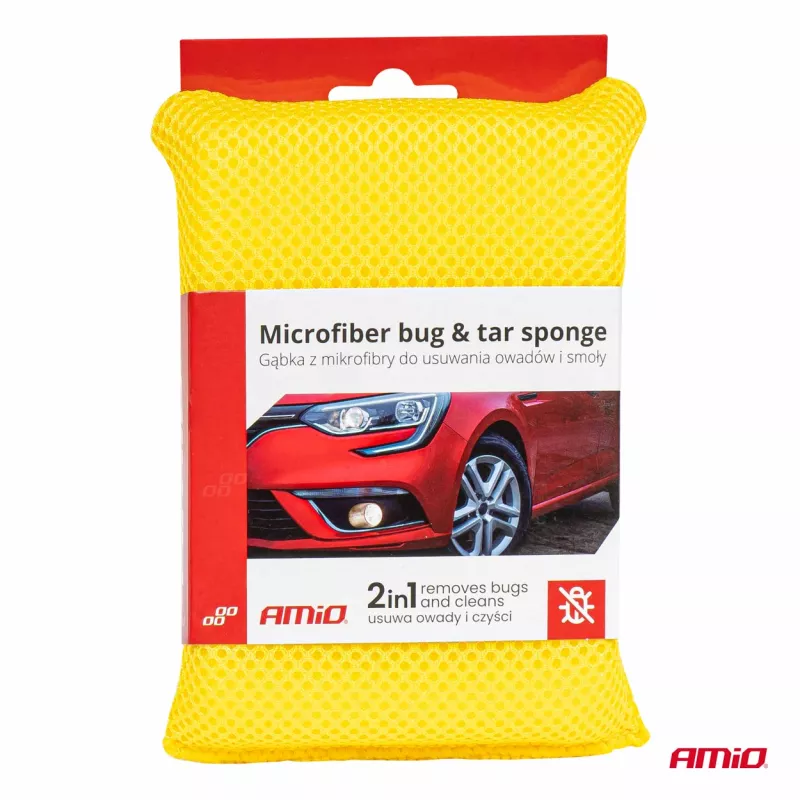 Éponge en microfibre pour enlever les insectes et le goudron AMIO 03845 - Visuel 2