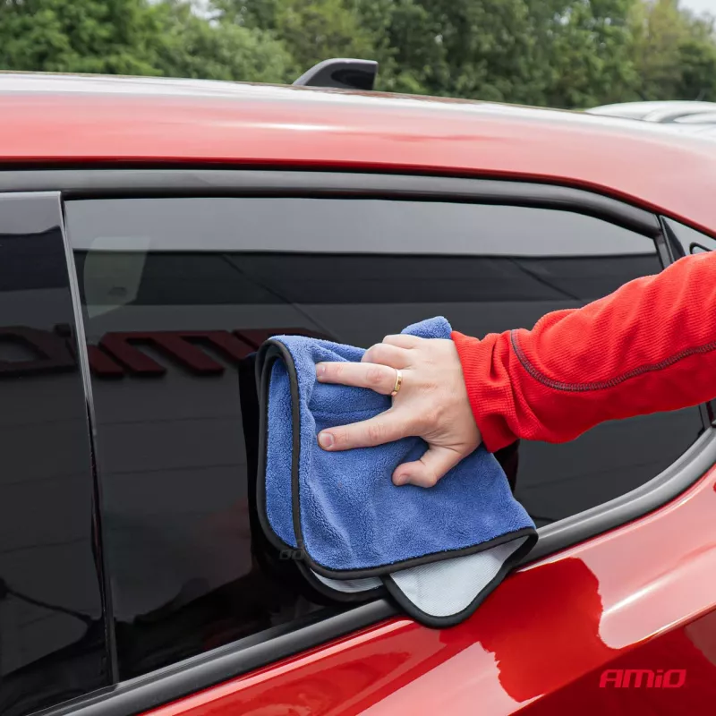 Microfibre pour laver, nettoyer les vitres et sécher la voiture 2 en 1 30x40 cm - AMIO 03746 - Visuel 2