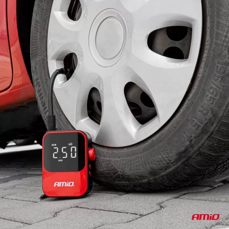 Compresseur de voiture sans fil pompe électrique pour vélo powerbank 40W ACOMP-20 - AMIO 03690 - Visuel 2