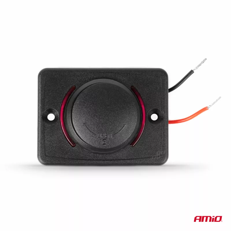 Chargeur de voiture carré étanche avec ports USB 2x USB 12V 24V AMIO 04230 - Visuel 2