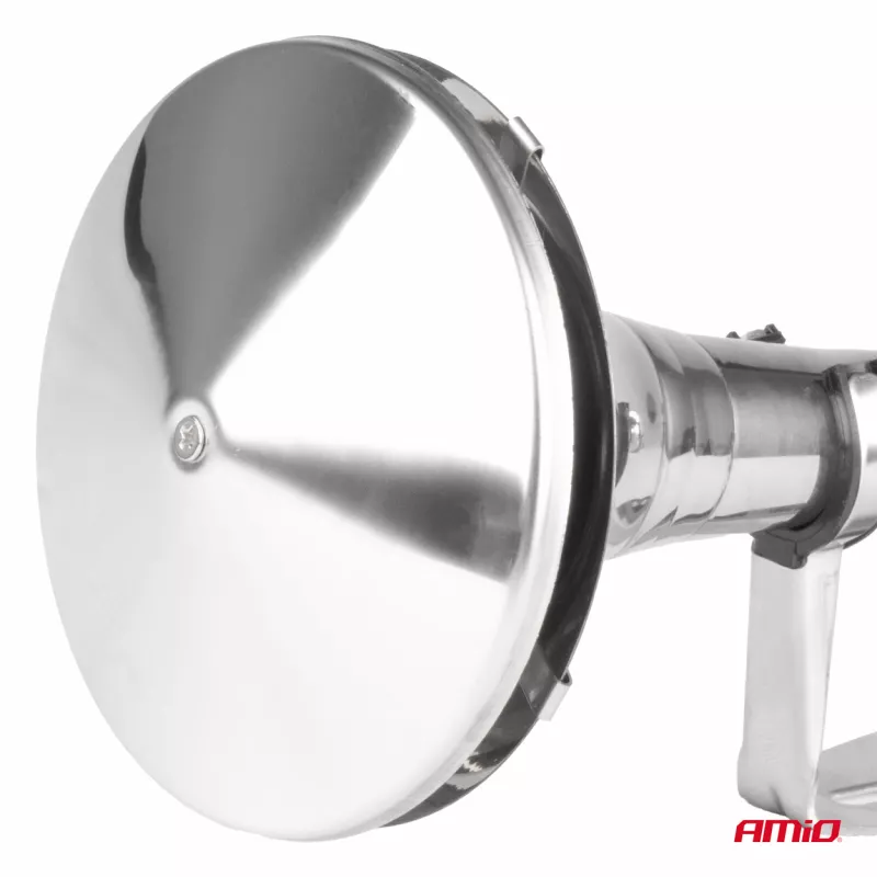 Klaxon fanfare signal sonore chrome 620 mm 12V 24V LowTone - AMIO 04078 - Visuel 2