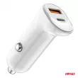 AMIO 03875 - Chargeur de voiture USB-A + USB-C 20W -