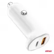 AMIO 03875 - Chargeur de voiture USB-A + USB-C 20W -