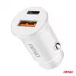 AMIO 03877 - Chargeur de voiture USB-A + USB-C 20W -