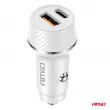 AMIO 03878 - Chargeur de voiture USB-A + USB-C 20W -