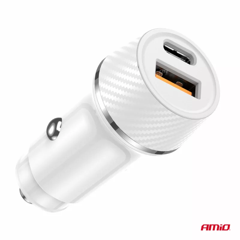 Chargeur de voiture USB-A + USB-C 20W - AMIO 03878 - Visuel 2