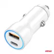 AMIO 03881 - Chargeur de voiture USB-A + USB-C 20W -