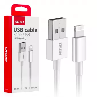 Câble de charge USB-A - LIGHTNING IPHONE 2A 100cm FullLINK - AMIO 03895