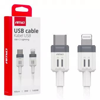 Câble de charge USB-C - IPHONE LIGHTNING FullLINK 20W 100cm - AMIO 03910